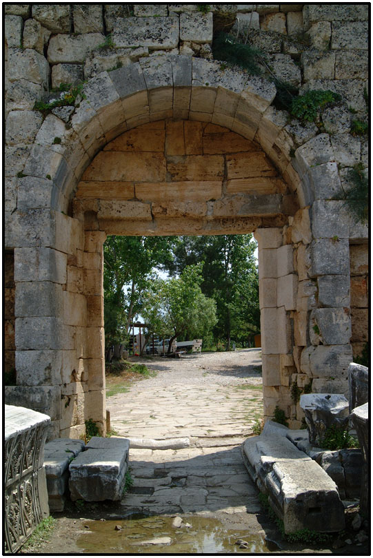 Looking out through the Roman Gate